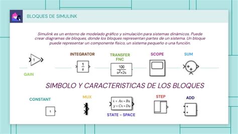 SIMBOLOS Y CARACTERISTICA DE BLOQUES DE SIMULINK