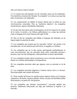 Orientaci N Para El Blog Y Manifiesto Clue Train PDF