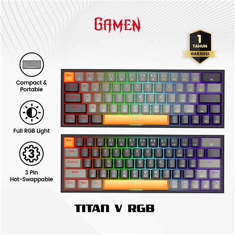 Jual Gamen Keyboard Gaming Mechanical Keys Titan Rgb Full Light Keyboard Hot Swappable