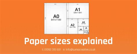 paper sizes explained sumo creative