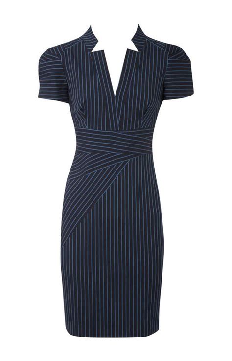 Karen Millen Tailored Pinstripe Dress Blue Pinstripe Dress Clothes