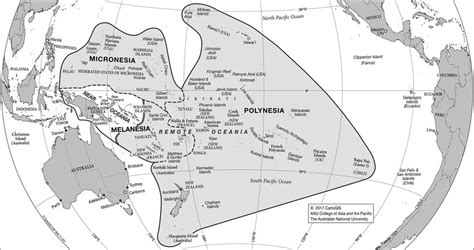 A Map Of The Pacific Region Showing The Subdivision Into Melanesia