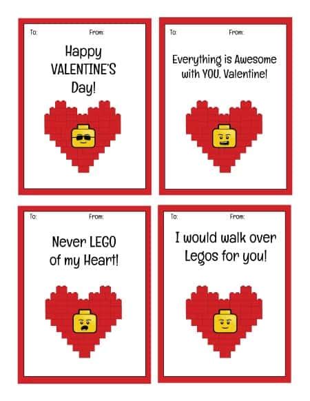 FREE Printable LEGO Valentine's Day Cards - Centsable Momma