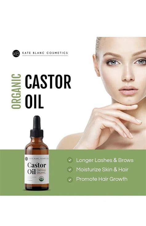 Kate Blanc Cosmetic Castor Oil Certified Organic Cold Pressed Hexane