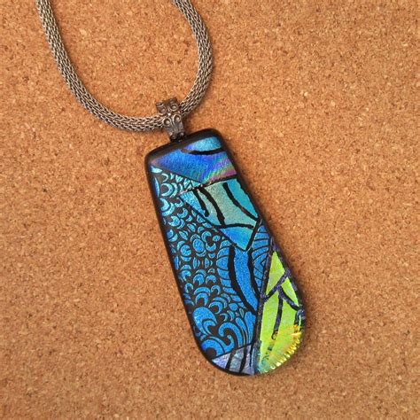 Dichroic Glass Pendant Dichroic Jewelry Dichroic Necklace Fused Glass ...