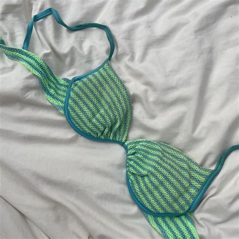 Funky S Crochet Bikini Top Lime Green And Depop