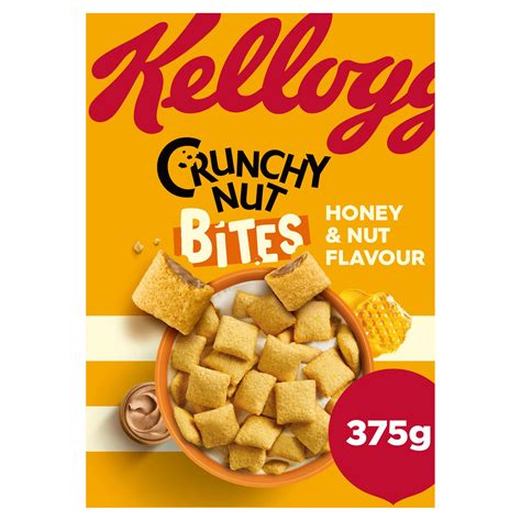 Kelloggs Crunchy Nut Bites Honey And Nut Flavour Breakfast Cereal 375g