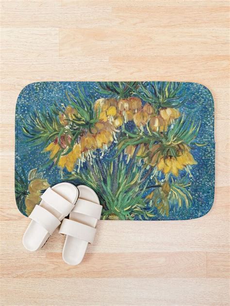 Vincent Van Gogh Flowers In A Copper Vase Bath Mat By AbidingCharm