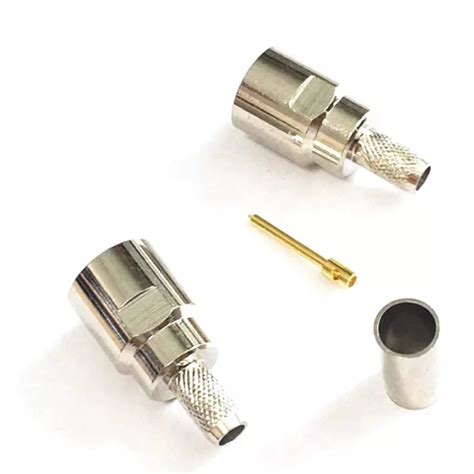 2X FME MALE Crimp Connector For RG58 RG142 RG400 LMR195 Radio Coax