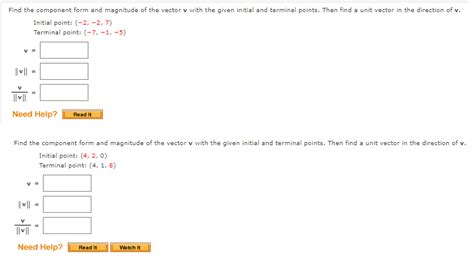 Solved Find The Component Form And Magnitude Of The Vector V