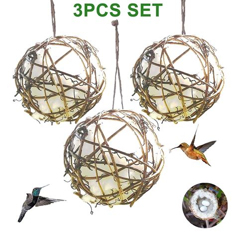 3Pcs 4 Inch Globe Hummingbird Nesters Bird Nesting Material Holder