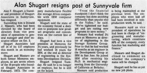 Alan Shugart Shugart Associates Resigns ™