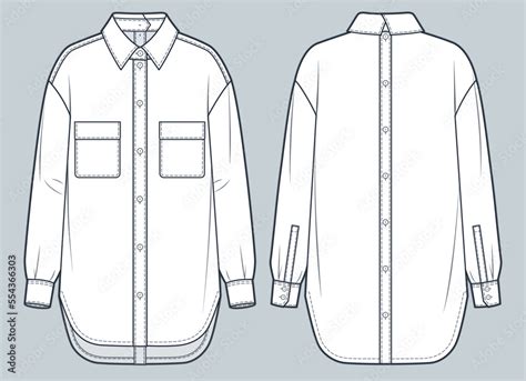 Shirt with pockets technical fashion Illustration. Shirt fashion ...