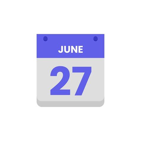 Cono De La Fecha Del Mes Del Calendario Vector De Junio Plano Vector