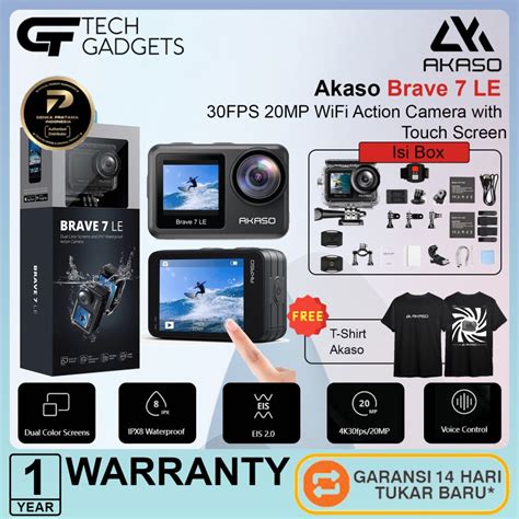 Jual Akaso Brave 7 LE Action Camera 4k 30FPS 20MP Dual Screen Shopee