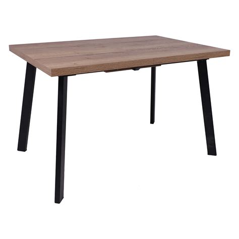 Стол Angle 140 раздвижной, 1400(1800)*850, Дуб Галифакс/Черный купить ...