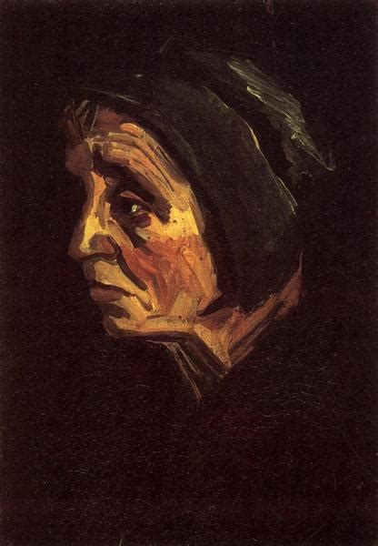 Head Of A Peasant Woman With Dark Cap 1885 Vincent Van Gogh