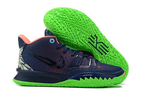 Nike Kyrie 7 Navy Blue Green Basketball Shoes - FavSole.com