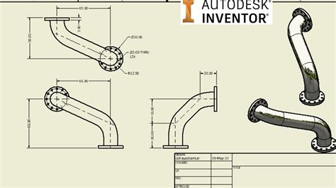 Autodesk Inventor Tutorial For Beginners Curve Pipe Practice Part