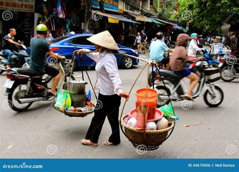 Vietnamese Women Street Vendors Hanoi Editorial Photo Image Of Portable Bike 44675056