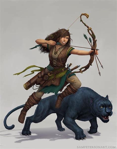 Art Beast Master Ranger And Her Panther Dnd Character Art Ranger