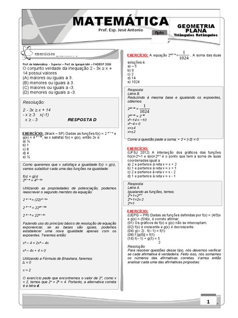 Função Exponencial Pdf Equações Exponenciação