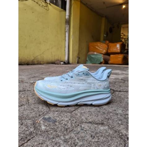 Jual Sepatu Lari Wanita Hoka Clifton 9 Blue Tosca Shopee Indonesia