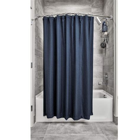 Aquaguard Waffle Weave Fabric Shower Curtain 72 X 72 Inches Navy Blue