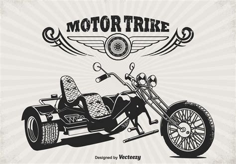 Affiche vectorielle gratuite Retro Motor Trike Téléchargez de l art