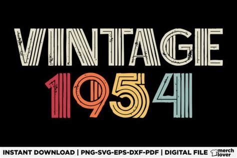 Vintage 1954 Birthday T Shirt Graphic By Merch Lover · Creative Fabrica