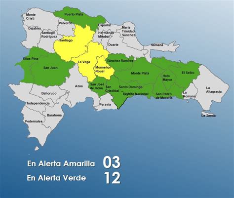 Coe Coloca Tres Provincias En Alerta Amarilla Y 12 En Verde Por Vaguada