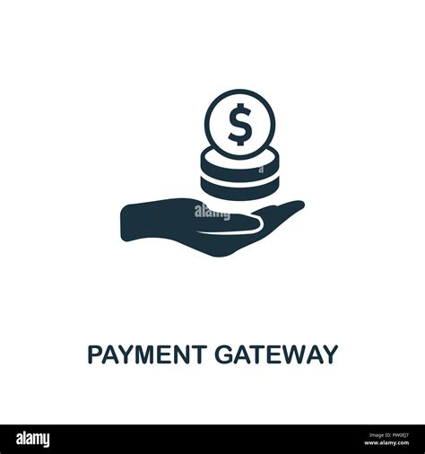 Payment Gateway Icon Monochrome Style Design From Fintech Collection