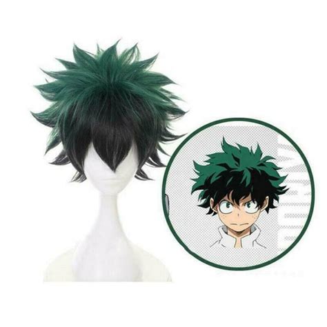 Cosplay Wig Anime My Hero Academia Deku Izuku Midoriya Green Short Wig New