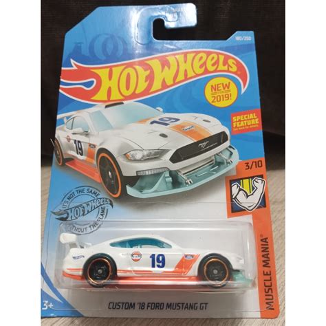 Hot Wheels Custom Ford Mustang GT Gulf Branco Shopee Brasil