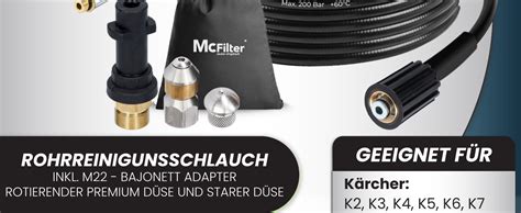 McFilter Universal Rohrreinigungsschlauch Set 15m 200 Bar Inkl