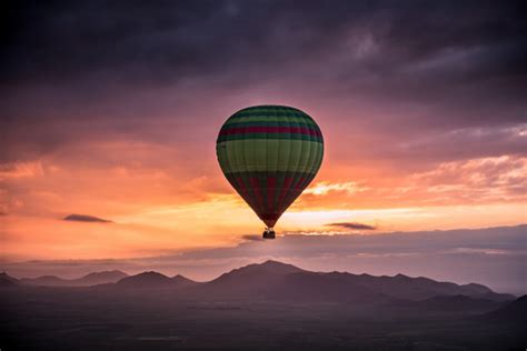 Hot Air Balloon Over The Djebillat Desert