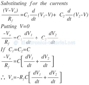 summing differentiator analog integrated circuits electronics tutorial