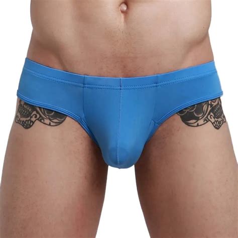 Mens Ice Silk Briefs Sexy Underwear Fashion Bikini Briefs Summer Ice