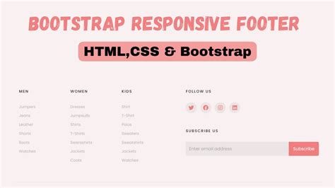 How To Create Responsive Footer Using Htmlcssjs And Bootstrap Responsive Footer Using