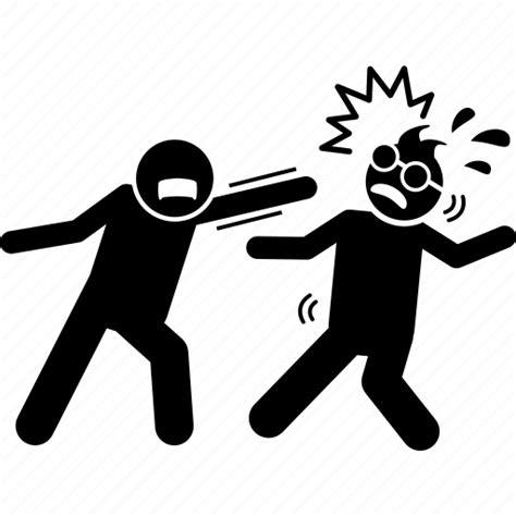 Aggressive Behavior Child Fight Fighting Hit Kids Icon