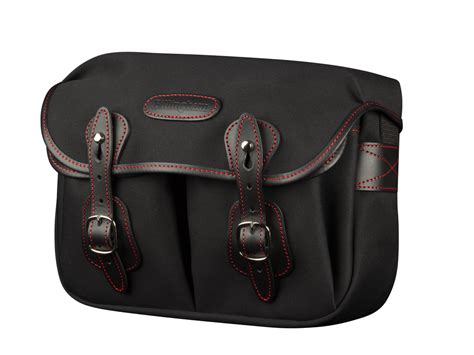 Billingham Hadley Small Camera Bag Black Canvas Black Leather Red