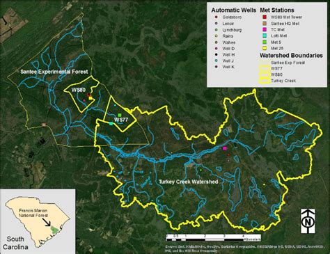 Location Map Of Santee Experimental Forest In Coastal South Carolina