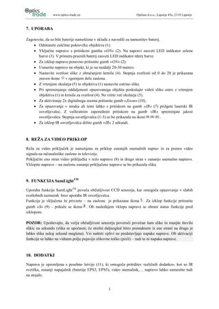 Navodilo Pulsar Digitalni Monokular Recon X X Optics Trade