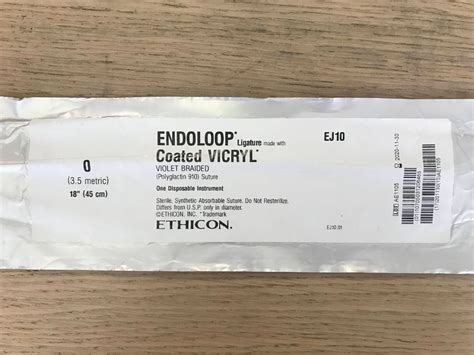 New ETHICON EJ10 EndoLoop Ligature made w/ Coated Vicryl Violet Braided Synthetic Absorbable ...