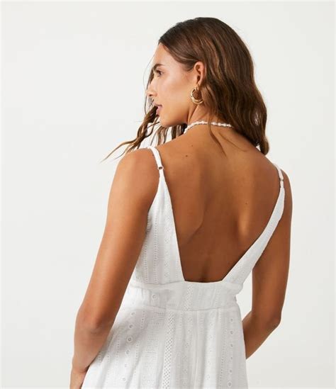 Vestido New Midi De Al A Em Laise Texturizado Franzido Branco