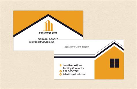 Editable Construction Business Card Templates in PDF to Download