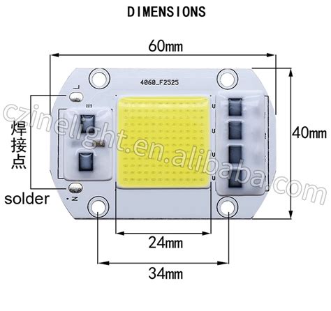 Real Power Led 220v Ip65 Smart Ic 660nm Led Cob Chip 20w 30w 50w Full