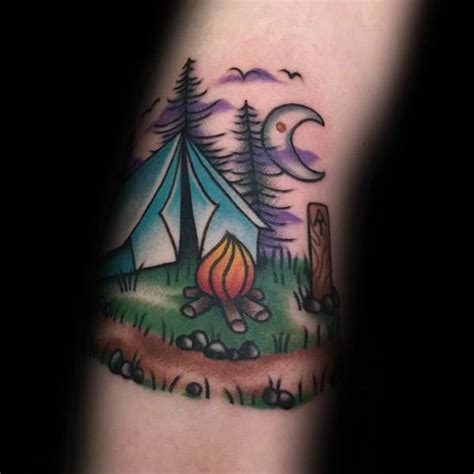 60 Camping Tattoos For Men Wilderness Design Ideas