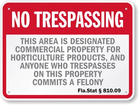 Florida No Trespassing Signs