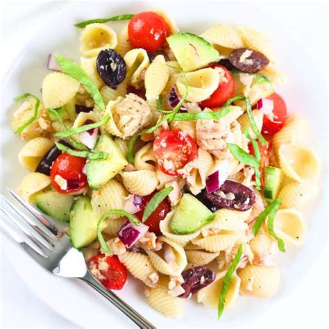 Mediterranean Tuna Pasta Salad No Mayo • Now Cook This